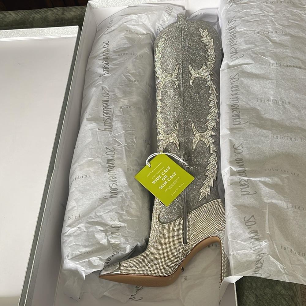 Gianni Bini 20th Anniversary Box Rhinestone over the knee Boots